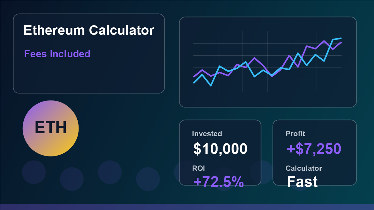 Ethereum profit calculator with fees and ETH return chart